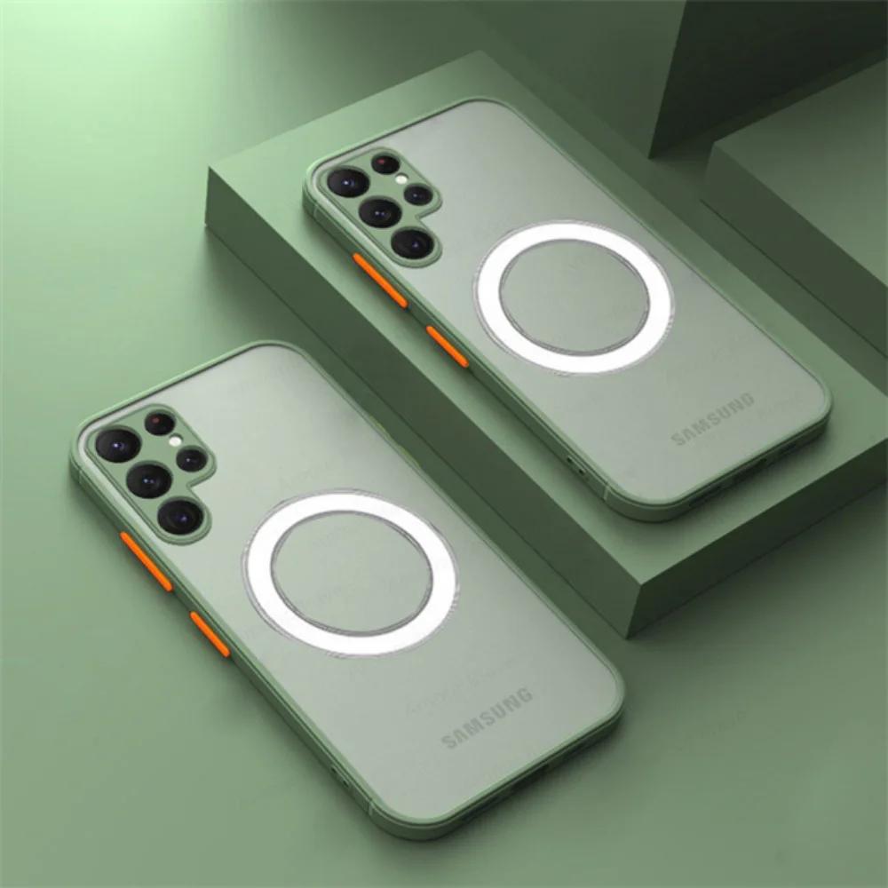 Suitable for Samsung S25 S24 S23 S22 Magnetic Mobile Phone Cases A52 A53 A73 Matte Anti-fall Protective Samsung S25 Ultra Case
