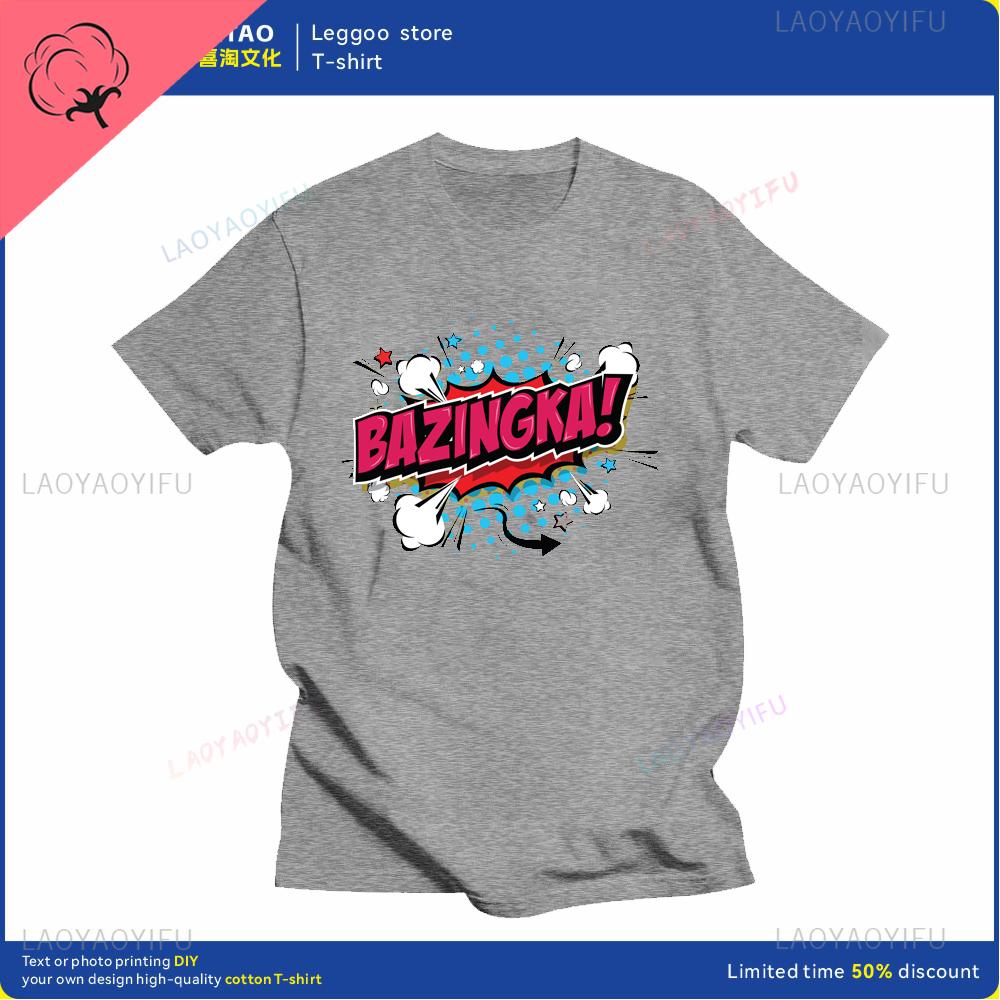 Big Bang Theory Bazinga Tshirt Mens Cotton Shortsleeved Sheldon Cooper Casual Everyday Streetwear