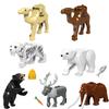 MOC Farm Zoo Animal Building Blocks Crocodile Shark Dolphin Chimpanzee Cow Leopard Educational Game Accessories Bricks Kids Toys