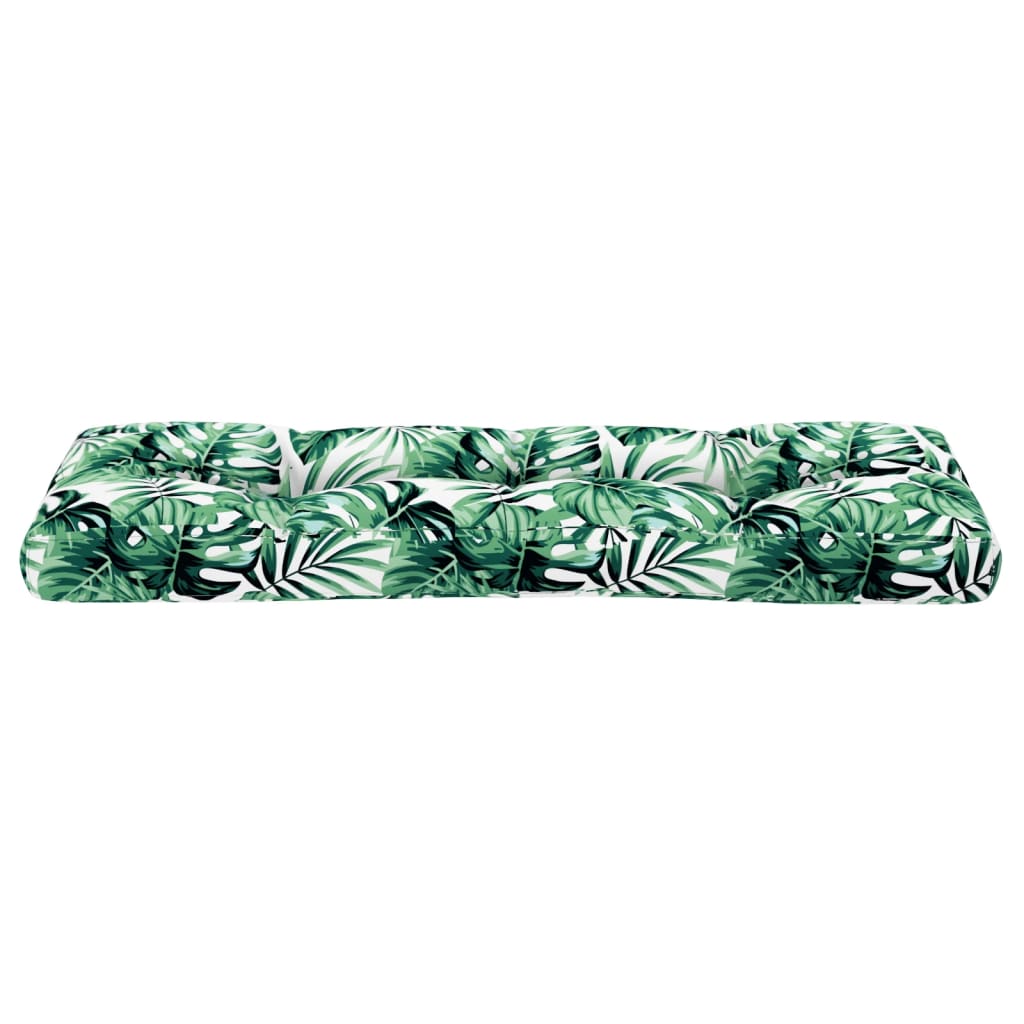 Pallet Cushion with Leaf Pattern 120 X 40 X 12 Cm Fabric