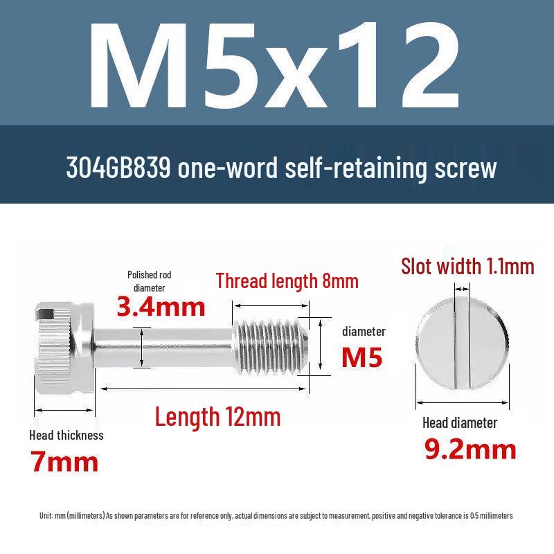 Yigu 304 Anti-Loosening Knurled Head Captive Screw with Anti-Slip Design