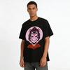 Kitsune Mask Geisha Print Top Retro Dark Samurai Style Trendy Tee Pure cotton T-shirt