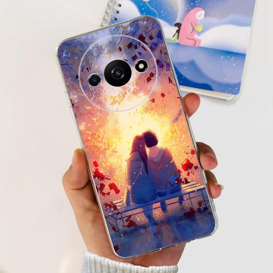 Für Xiaomi Redmi A3 Hülle Stilvolle Bemalte Abdeckung 6,71'' Klare Silikon-Weiche-TPU-Handyhülle Für Xiaomi Redmi A3 RedmiA3 Fundas Capa