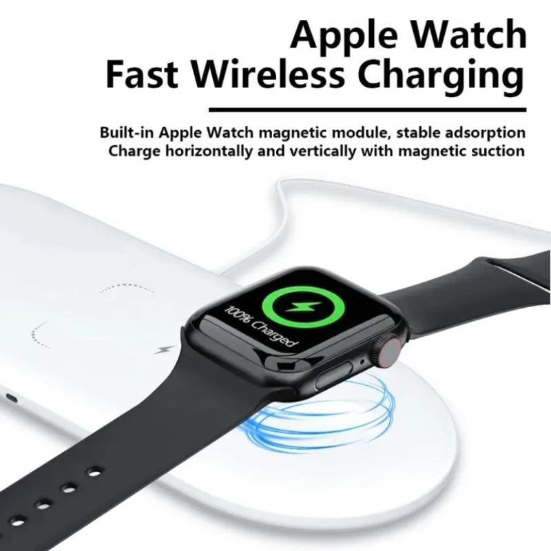 Ultra Slim 3-in-1 Wireless Charging Pad Fast Charger Mat For iPhone 17 16 Pro MAX Apple Watch 2-8 SE AirPods Pro Charging Dock