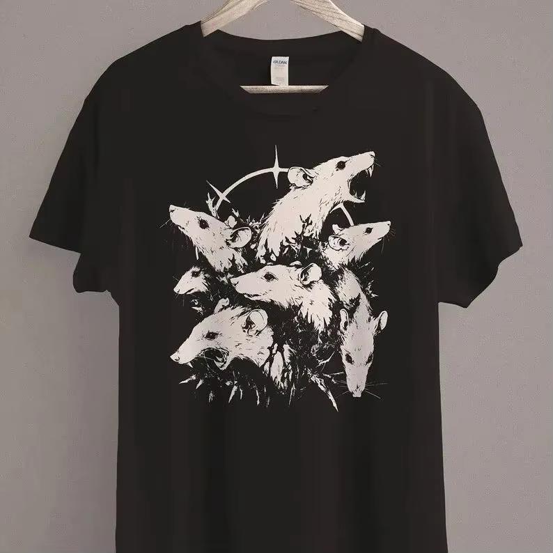 Medieval Rat Shirt Gothic Grunge Clothing Horror Goth Aesthetic History Dark Academia Top Black Death Tshirt Unisex