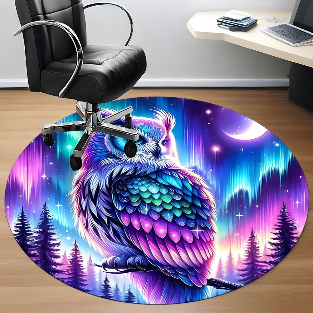 1pc Owl Fantasy Night Chair Carpet for Office, Soft, Non-Slip Polyester Mat, Office, Living Room, Bedroom, Durable Polyester Yy251207112