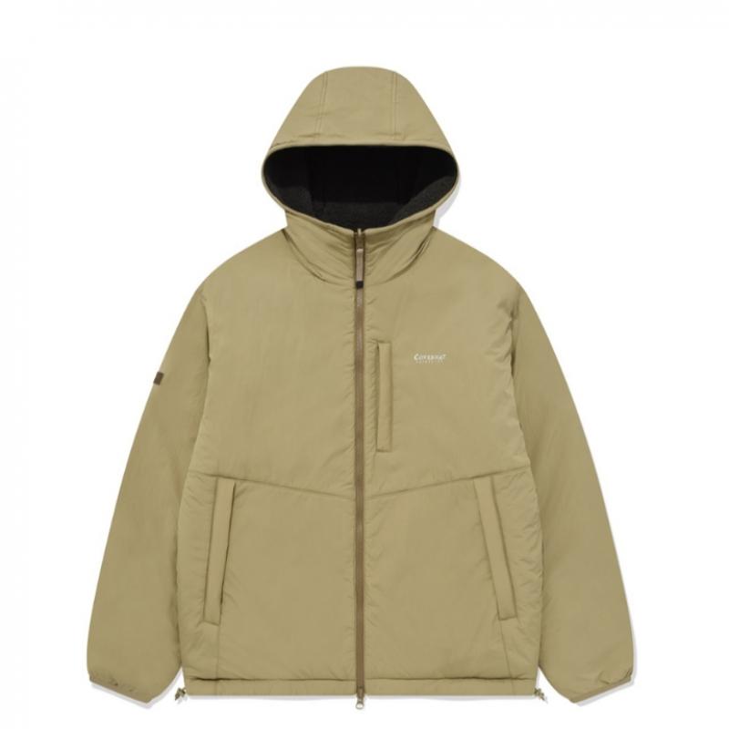 Covernot Reversible Compeboa Hoodie Zip Up Jacket Co2303jk19 Iv Kh Wh