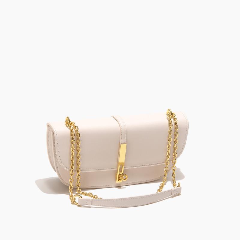 Guangzhou Haute Couture Women's Bag OEM Leather Lock Shoulder Bag Niche Design Messenger Bag Chain Underarm Bag