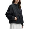 Fila Modern Heritage Fashion Simple Versatile Outdoor Hooded Work Jacket Women Jackets Black F11W431708F-BK