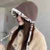 Keep warm Knitted Plush Hat Double-sided Women's Lei Feng Hat Fashion Trapper Hats  Daily Wear
