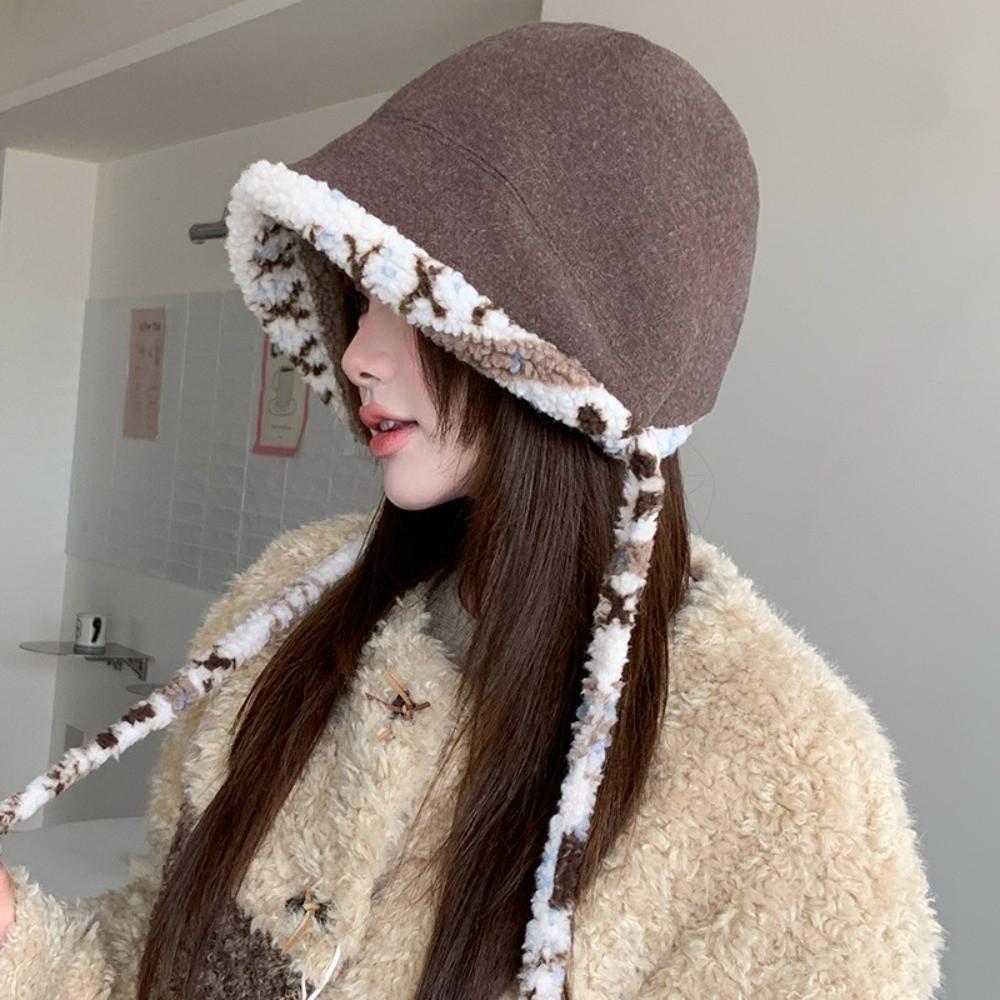 Keep warm Knitted Plush Hat Double-sided Women's Lei Feng Hat Fashion Trapper Hats  Daily Wear
