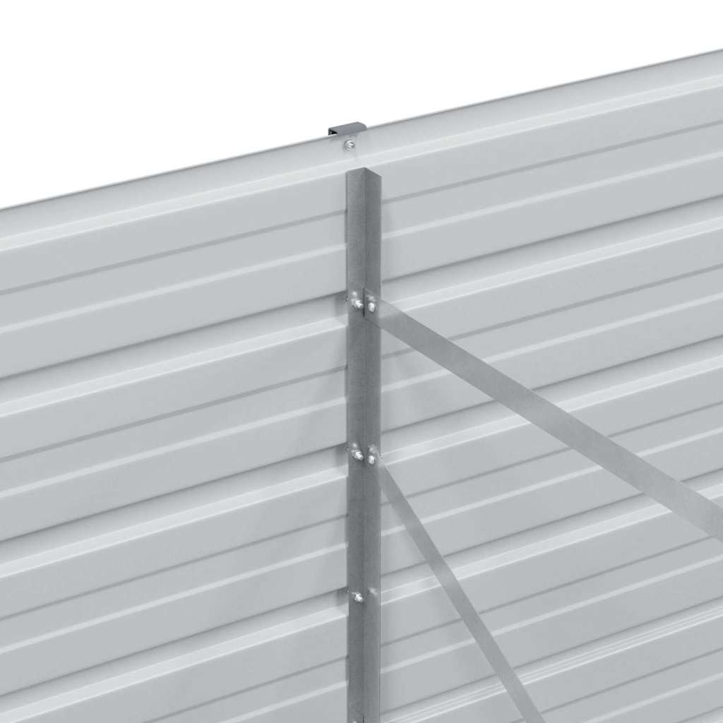Raised Garden Bed Light Brown 240 X 80 X 77 Cm Galvanized Steel