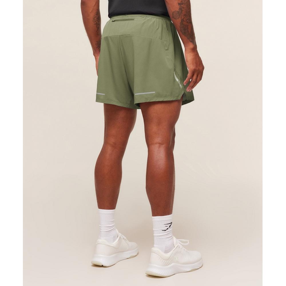 Gymshark Running 5  Shorts Gs Grounded Green A3b9q Edcz