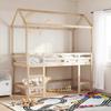 VidaXL Bunk Bed with Ladder and Roof 90x190 Cm Solid Pine Wood, Mid Sleeper Bed, Mezzanine Bed with Ladder, Bed 3282154