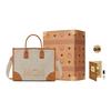 New MCM München Fabric Canvas With Calfskin Trim Combo Bag, One Shoulder Handbag Tubas Women's MWTCABO04CO001