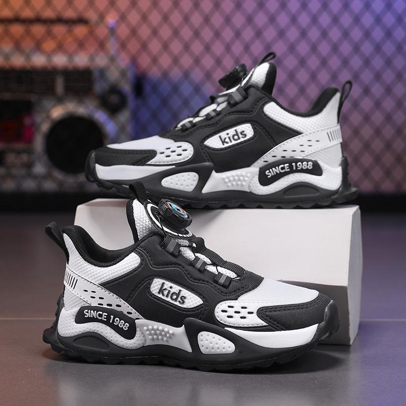 2025 Summer and Autumn New Boys Rotating Button Classmates Sports Shoes Comfortable and Lightweight Girls Running Shoes Trendy Brand