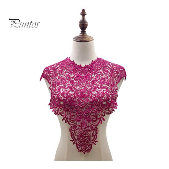 Spetsar Fake Collar Brodered Corsage Hollow Design Stora Blommor Avtagbar Fram/Back Krage Spets Applikation Kvinnlig Charm för syaffär