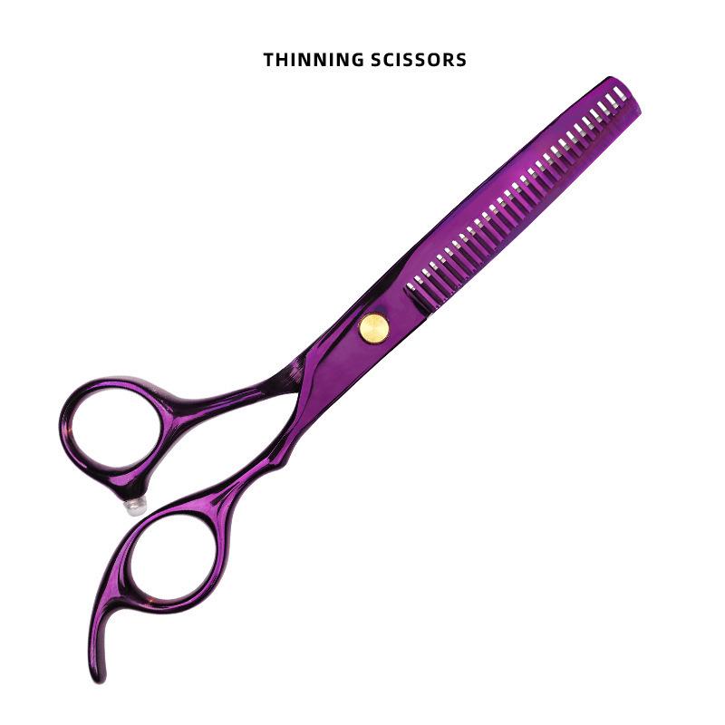 Stainless Steel Purple Professional Barber Hairdressing Scissors - Thinning & Chopping