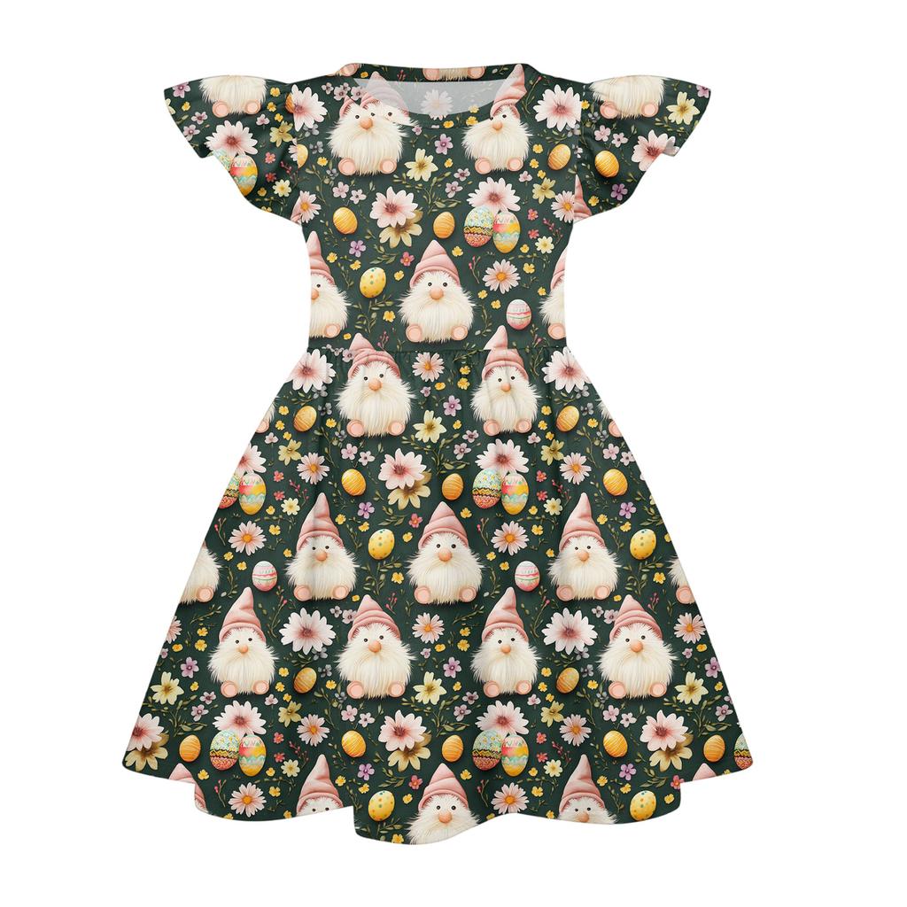 Sommer-Prinzessinenkleid für Mädchen - A-Linien-T-Shirt-Kleid Ostertag