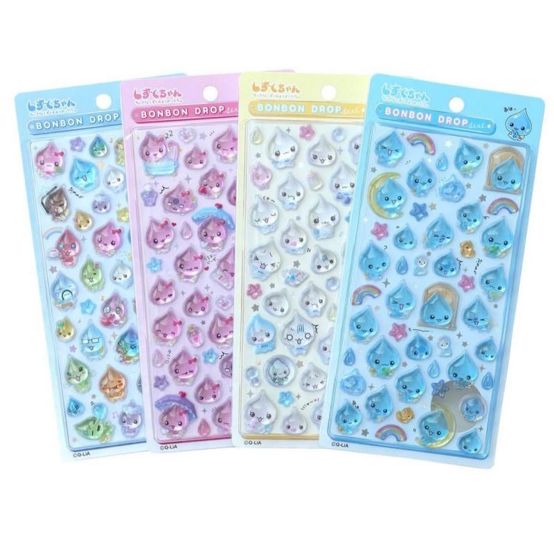 1/6Pcs Diy Small Water Drop 3D Crystal Stickers Kawaii Sparkling Powder Raindrop Lord Crystal Drop Glue Decorative Small Gifts