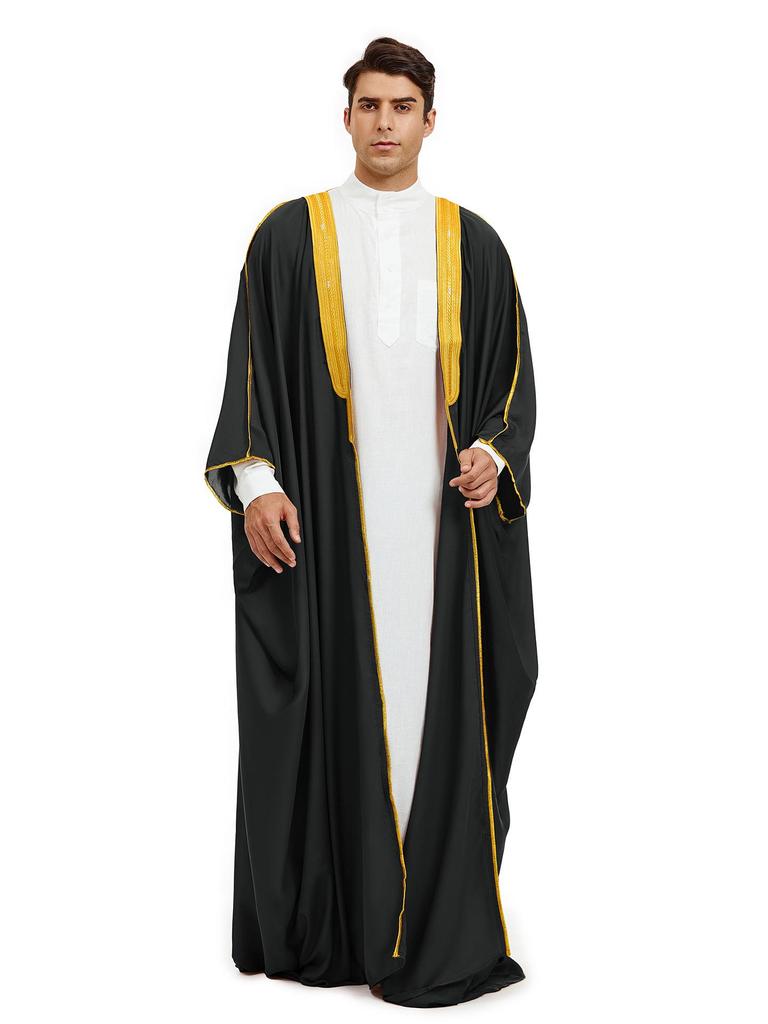 Satin Embroidered Arabic Graduation Gown and Cape