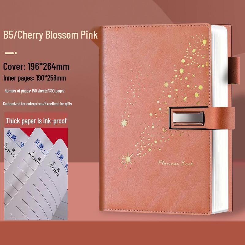 Set de regalo de cuaderno Star Double Line 2026: Libro de registro de reuniones de negocios y oficina de mayor grosor