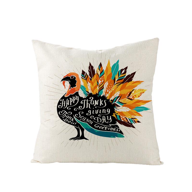 New Thanksgiving Turkey Polyester Pillow Cover Ins Nordic Pillow Cushion Cover Home