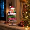 Holiday Mantle Decorations Christmas Table Decoration, Rustic Wooden Tabletop Sign, Vintage Farmhouse Decorative Indoor Party Decor Desktop Plaque for