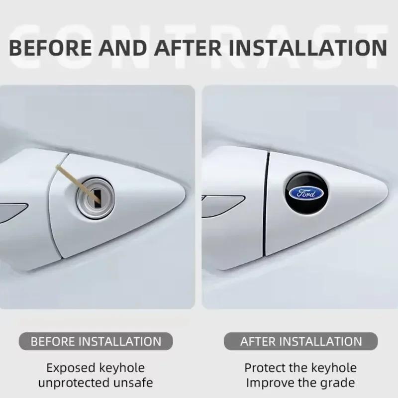 Car Sticker 2026 Hot For Ford New Car Door Lock Keyhole Protection Sticker Door Lock Hole Cover Stickers For Ford Focus 2 3 Mond