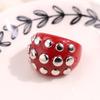 New Fashion Resin Acrylic Geometric Adjustable Ring for Women Punk Silver Color Rivet Big Thick Rings Gothic Jewelry