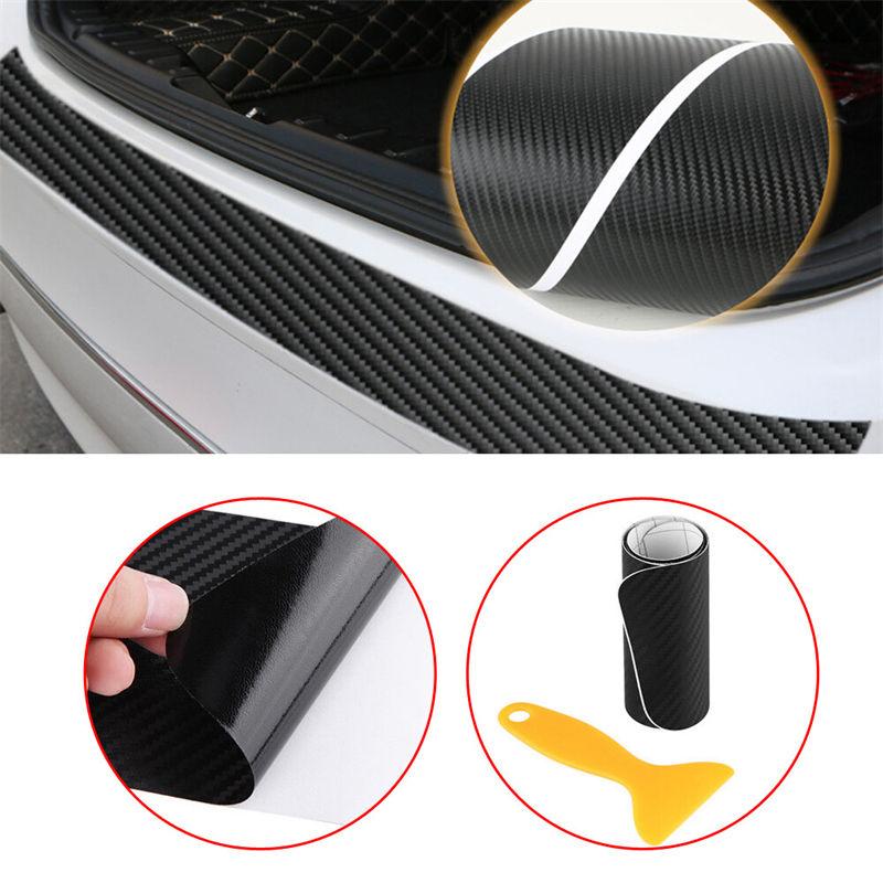 Carbon Fiber PVC Car Rear Bumper Edge Protector Corner Sticker Decal Accessories for Saloon SUV GZW