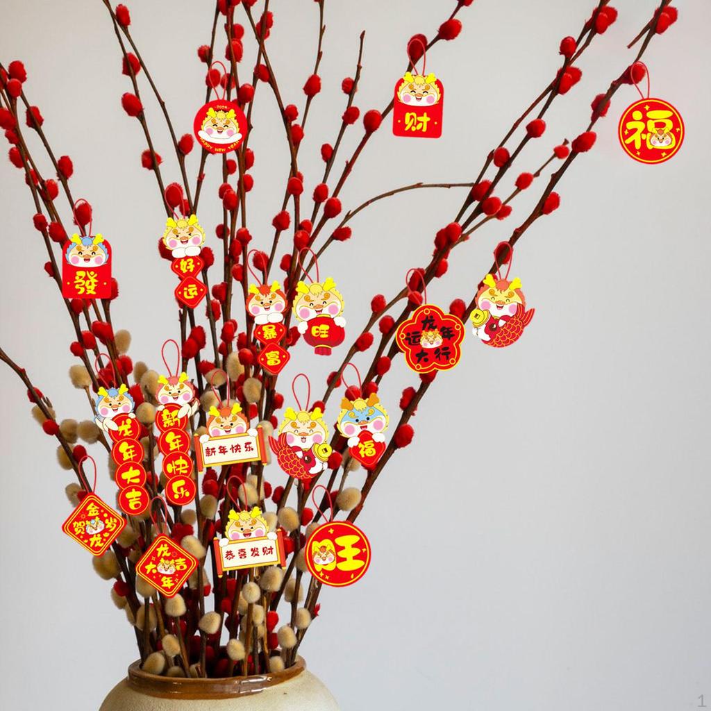 18 Pieces Year Pendants Chinese Hanging Decorations Festival Door Sign Traditional