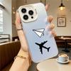 Paper Plane Jet Silhouette Hard Phone Case for Iphone 16 15 14 13 12 11 Pro Max Mini Shockproof Anti-Scratch Protective Cover