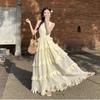 Women's Slip Dress Spring/summer New Elegant Apricot High-waisted Petite Sleeveless High-end Cake Long Dress