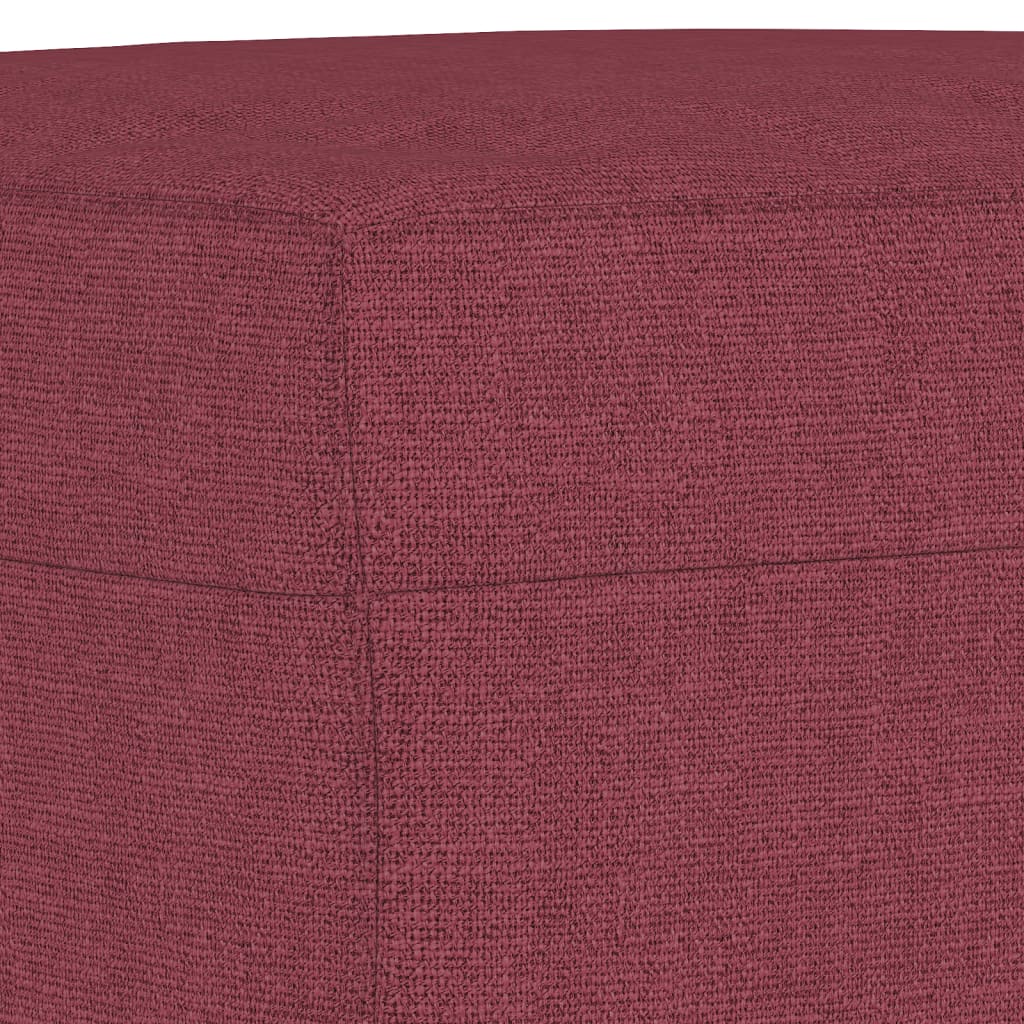 Vidaxl 3-Osobowa Sofa Z Podnóżkiem Winna Czerwień 180 Cm, Tkaniną
