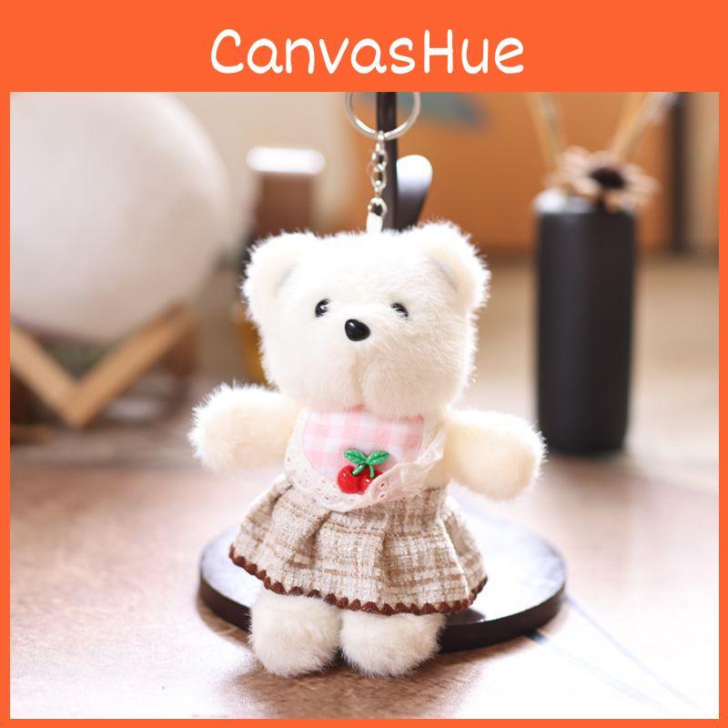 Cartoon Bear Cute With Cherry Scarf And Skirt Plush Toy Pendant Keychain