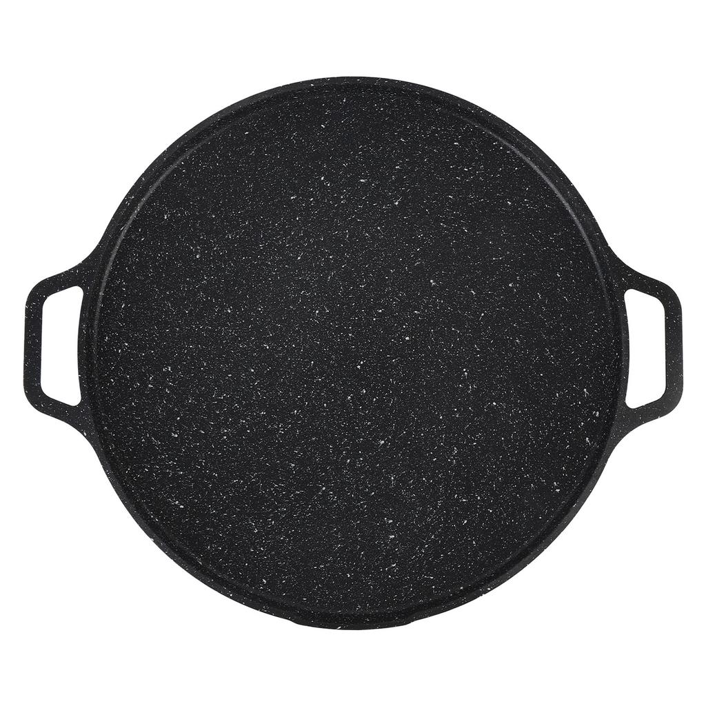 Grill Pan Maifan Stone Aluminum Alloy Anti Stick Stovetop Griddle Pan for Camping BBQ 39.5cm Type 2