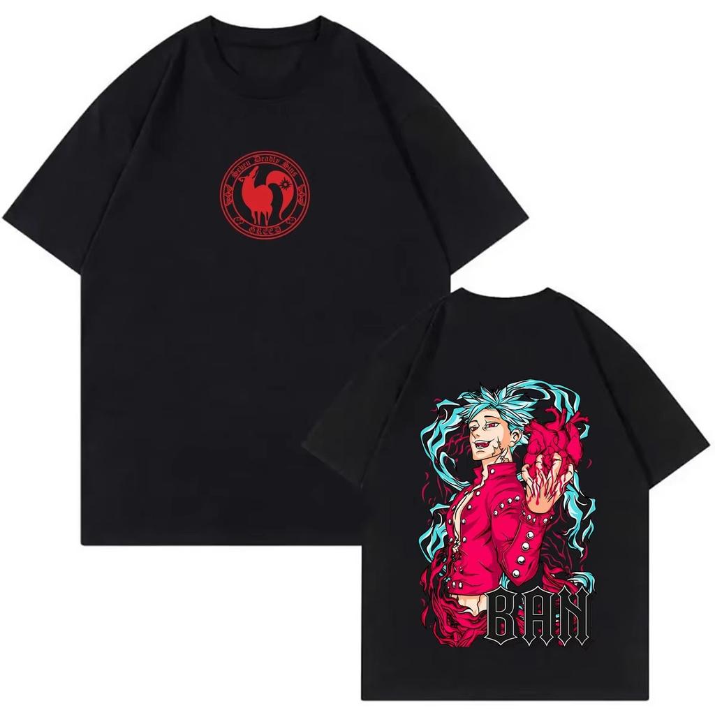 Sommer-Heißverkauf Anime Die Sieben Todsünden T-Shirt Fuchs Sünde der Gier Ban Grafik-T-Shirt Unisex Unisex Vintage Streetwear T-Shirt