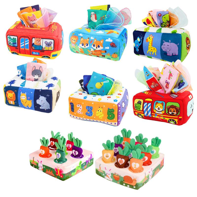 Baby Carrot Harvest Game Montessori Toy Pull Turnip Toddler Motor Skills Training Tissue Box Toys For Children
