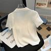 Ice Silk Top with A Small Fragrance and Temperament. Ice Silk Short Sleeved T-shirt for Women In Summer, New Casual Texture with A Unique Collar