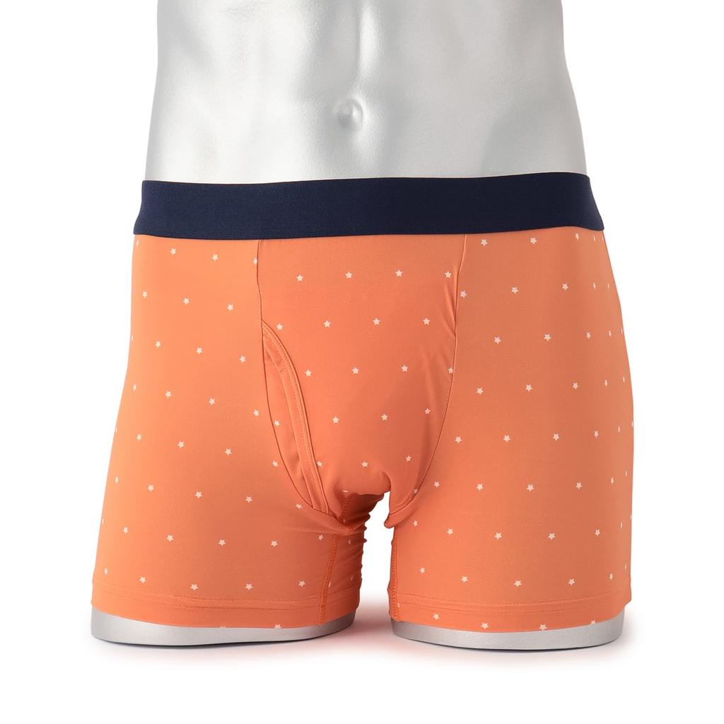 By BEAMS Boxer Briefs for Urinary Nanofine Premium Orange Size M [KEEP GUARD] [Supervised JAPAN] Men's Incontinence, Processing, Stylish, (Star),