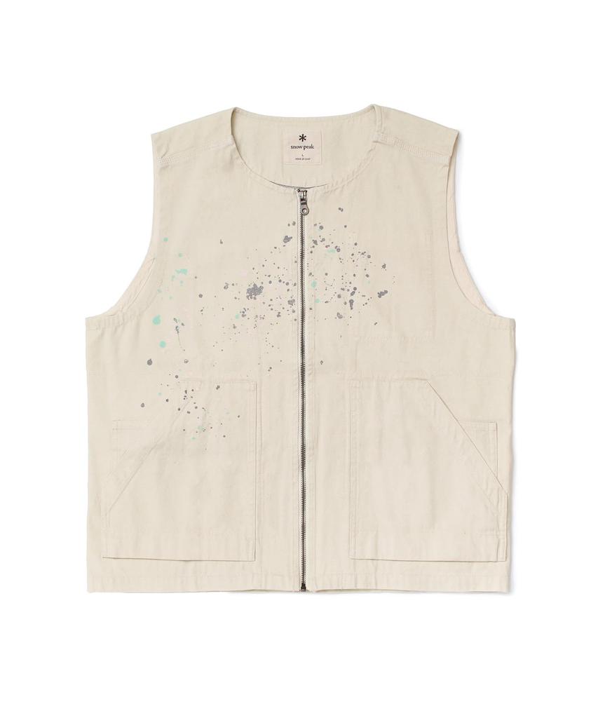 Snow Peak Sulfur Dyed Fade Painted Vest XL VT-26SU004 - Outerwear, Mid-layer Vest, Men's & Women's, ECRU,