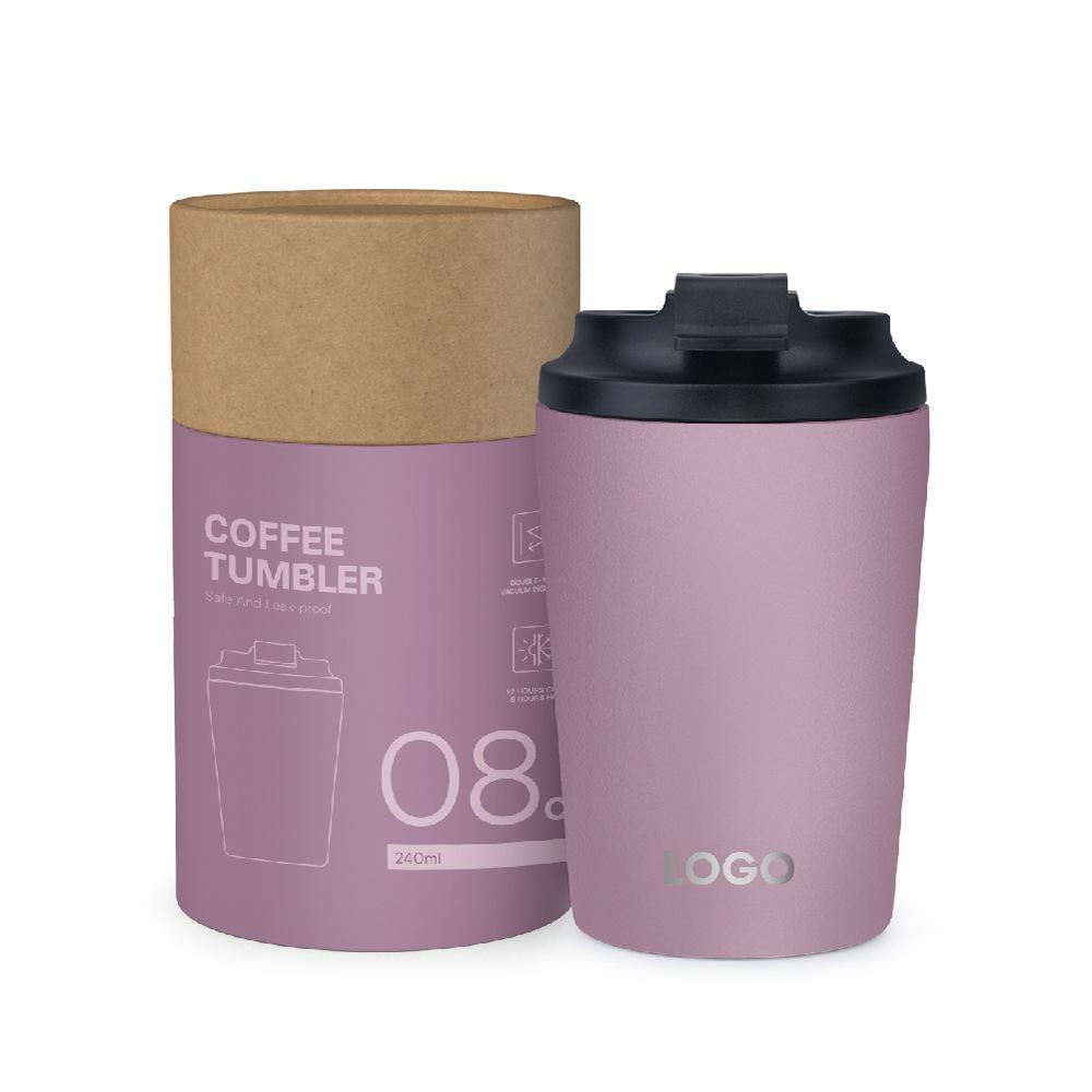 

Explosive 8oz flip cover 304 stainless steel coffee cup accompanying digital direct drinking coffee thermos cup 8oz/240ml
