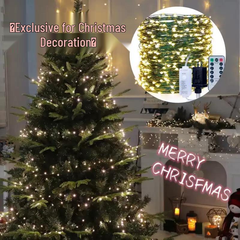 LED Christmas Copper Wire Starry String Lights for Festive Decoration. 10m [Remote Control USB]