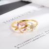 925 Sterling Silver Plated Sun Moon Sunflower Heart Rings for Women Original Flower Wedding Crystal Luxury Jewelry R5375