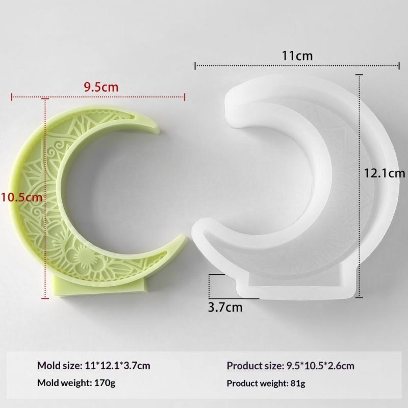 Flexible Sturdy Silicone Mould Fashion Accessory for Making Unique Moon Shaped Candle and Home Decorations