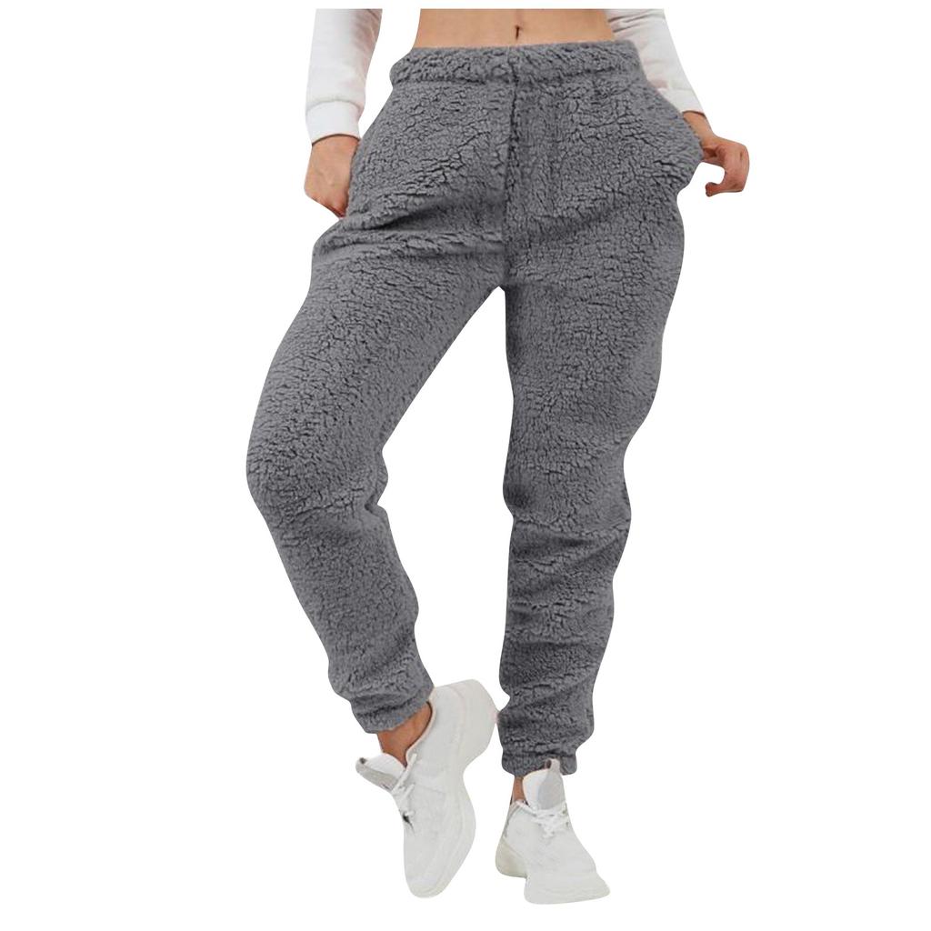 Women's Plush Casual Pants Loose Comfort Fleece Warm Home Pants
