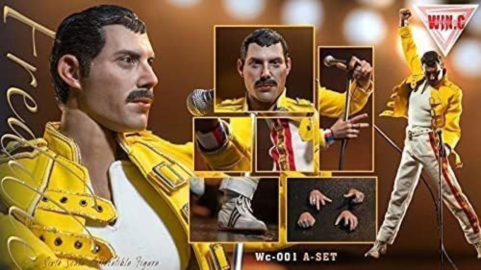 Maßstabsfigur QUEEN Freddie Jacke 2 Köpfe Kostüm enthalten [Win.C Studio] 1/6 "Gelbe Version" & Körper