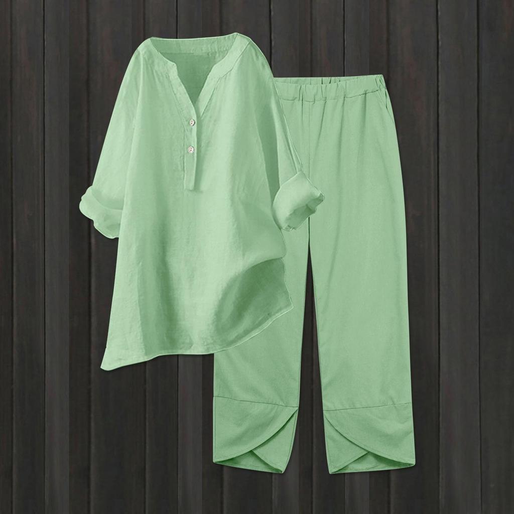 2 Piece Outfits Pajamas For Women  Tops  T-Shirt And Long Pants Casual Set