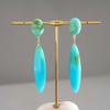 Vintage Colorful Acrylic Water Drop Earrings For Women Fashion Metal Oval Shaped Long Geometric Dangle Earrings Jewelry